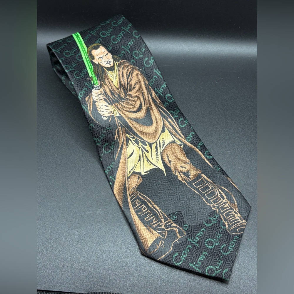 Star Wars Qui-Gon Jinn Ralph Marlin Necktie Tie, Star Wars Cartoon Accessories